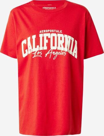 sarkans AÉROPOSTALE T-Krekls 'CALIFORNIA': no priekšpuses