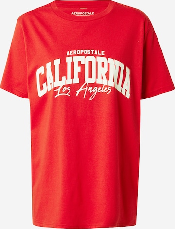 AÉROPOSTALE T-shirt 'CALIFORNIA' i röd: framsida