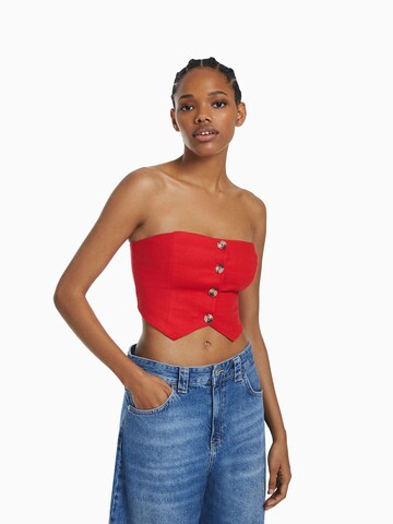 Bershka Top w kolorze czerwony: przód