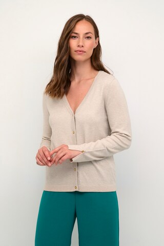 Cardigan 'Dela' Cream en beige : devant