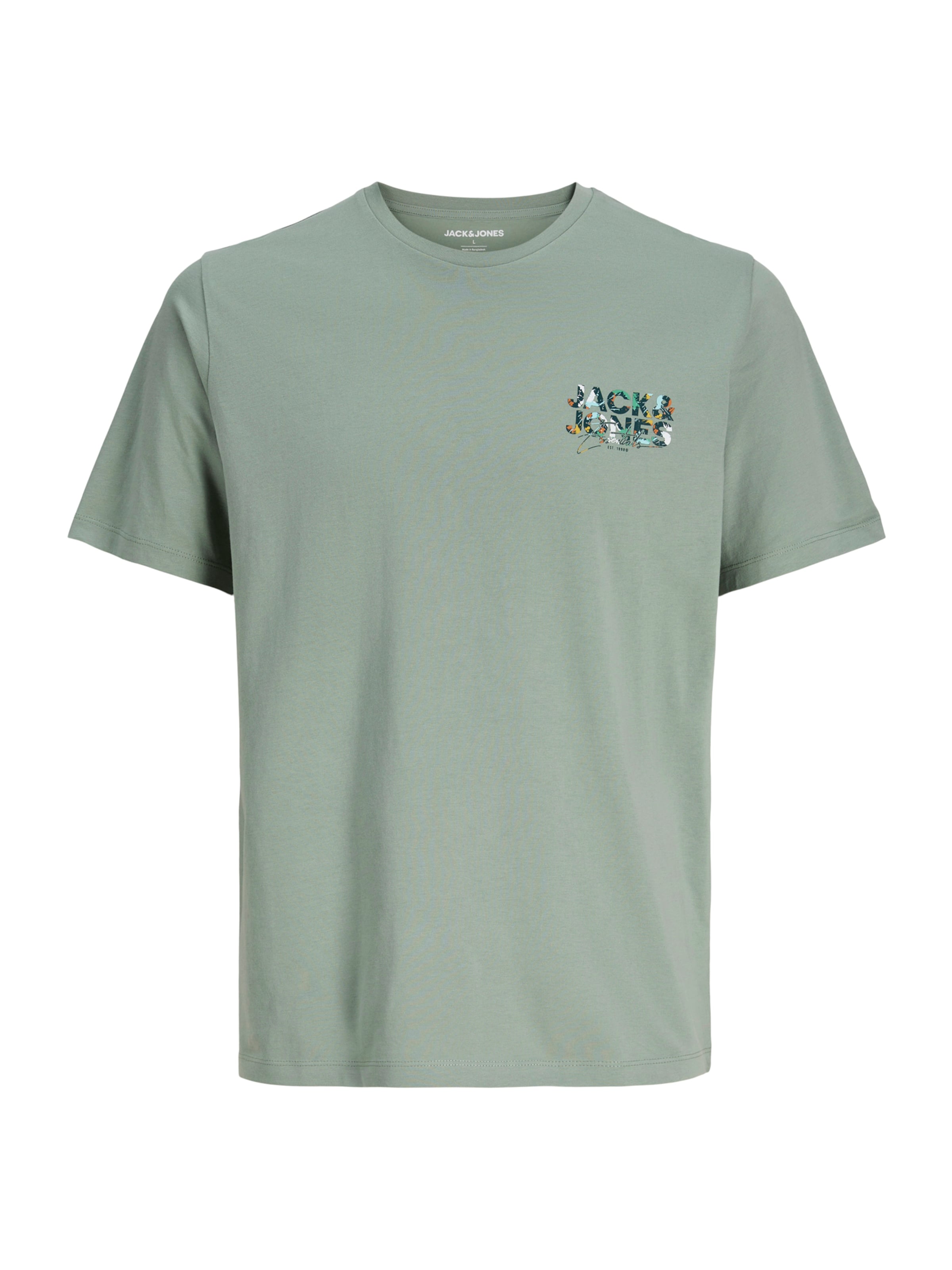 JACK & JONES Футболка 'JJGEPLAS' в Зеленый: спереди
