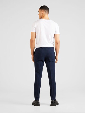 Coupe slim Pantalon à plis 'Hesten' HUGO en bleu