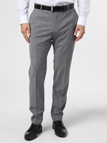 STRELLSON Slim fit Pleated Pants in Grey: front