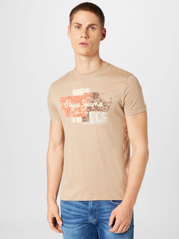 Pepe Jeans T-Shirt 'SCOTTY' in Beige: predná strana