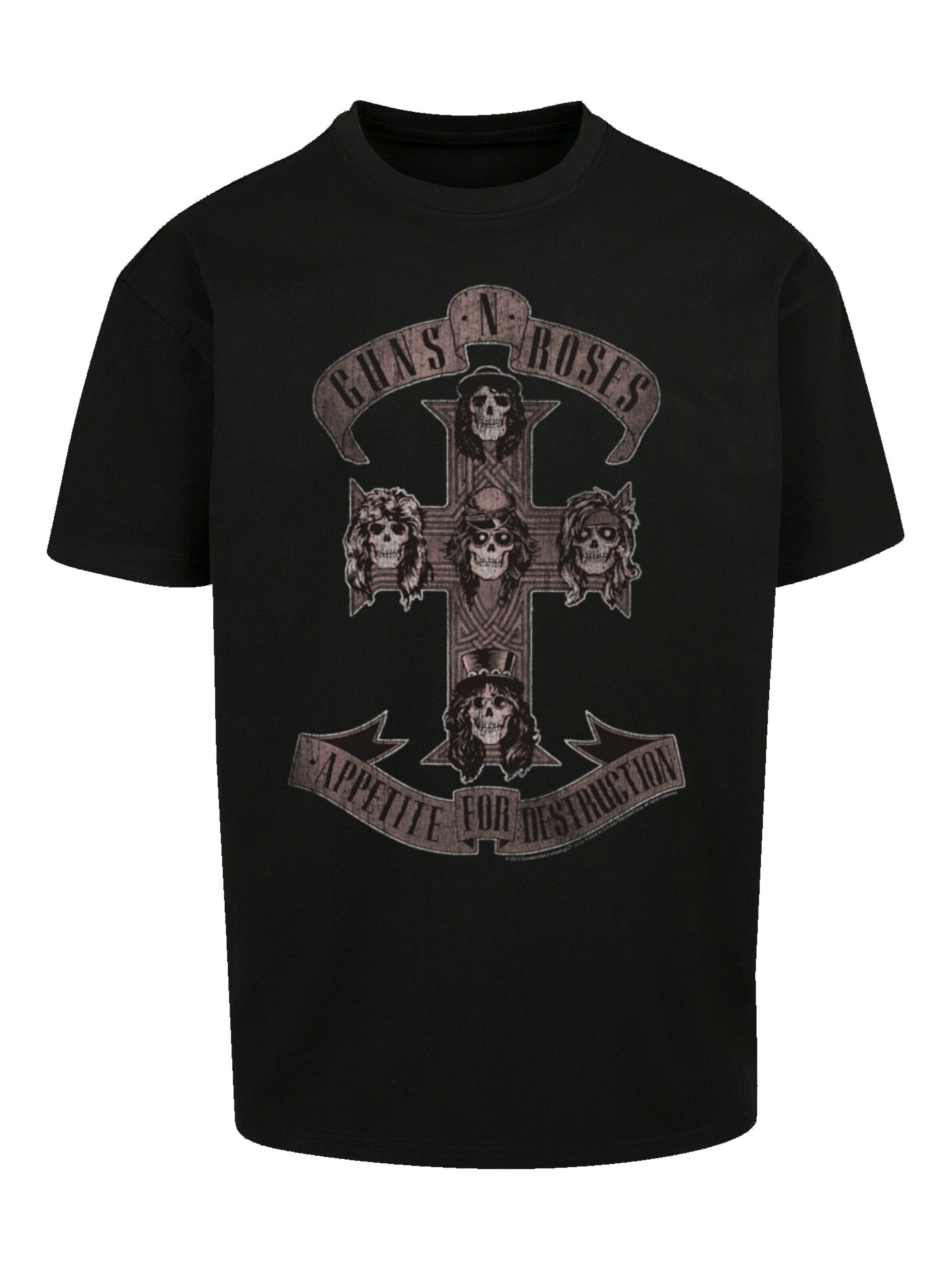 T-Shirt 'Guns 'n' Roses' F4NT4STIC en noir : devant