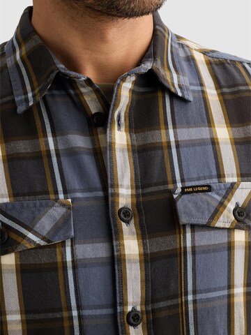 PME Legend Regular fit Overhemd 'Shirt with lumberjack check pattern and herringbone texture' in Lila