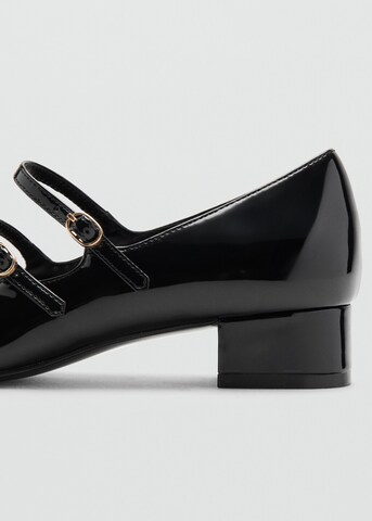MANGO Ballet Flats with Strap 'Paralel' in Black