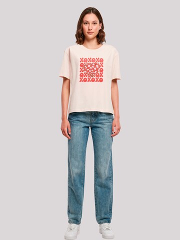 F4NT4STIC Shirt 'XOXO Herz Love' in Roze