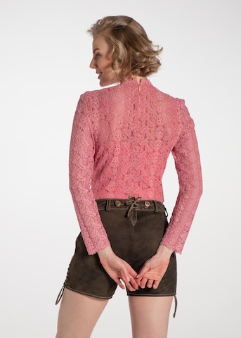 SPIETH & WENSKY Klederdracht blouse 'Ravioli' in Roze