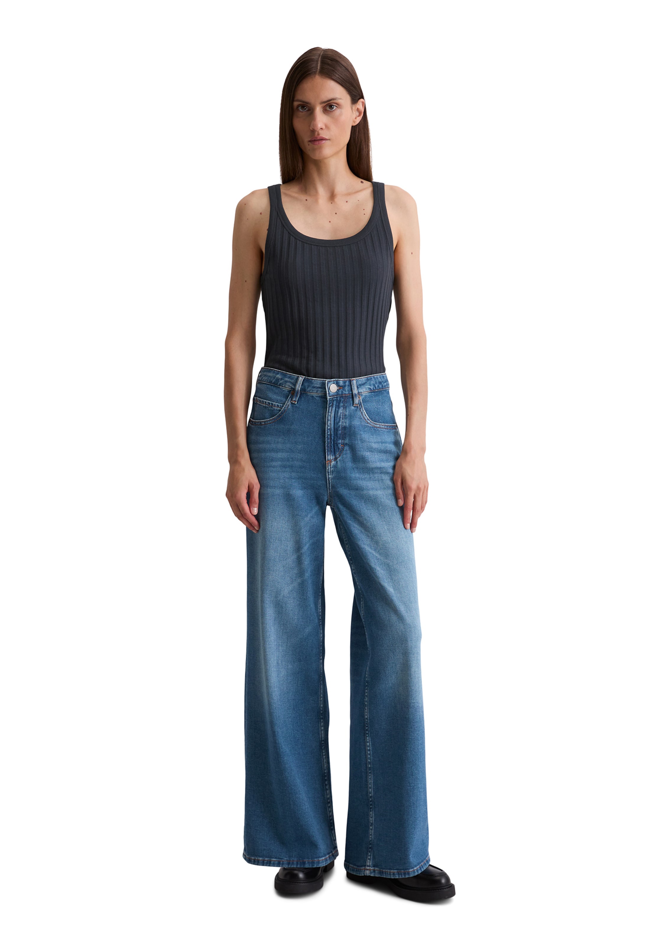 Marc O'Polo Wide leg Jeans 'Lania' in Blauw