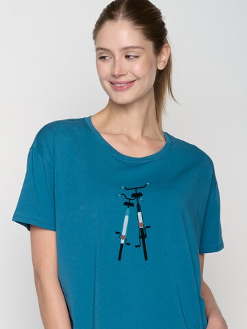 GREENBOMB Shirt 'Bike Romantic ' in Blauw