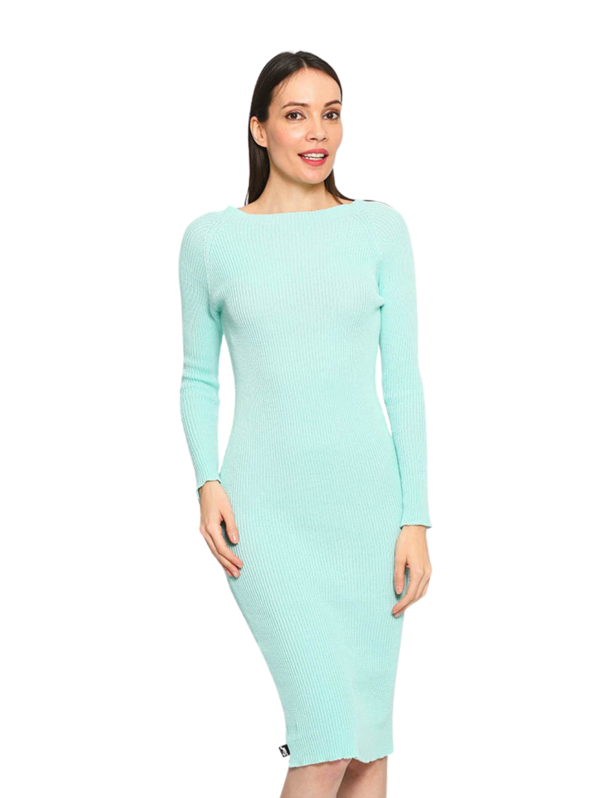 Süel knitwear Gebreide jurk 'Amanda Basic' in Groen: voorkant