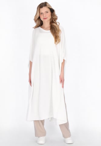 usha WHITE LABEL Cape 'Minimalistic' in Wit: voorkant