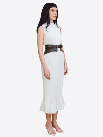 Haute Cuir - Cinturón 'Crescent Peplum Belt' en marrón