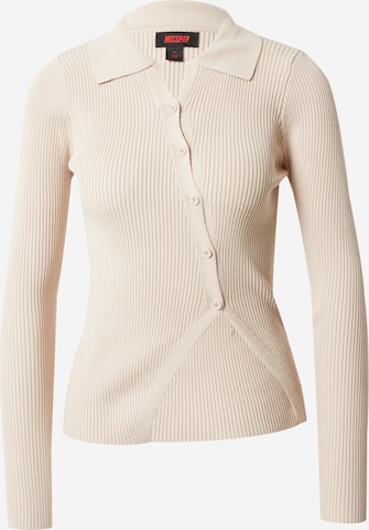 Cardigan Misspap en beige : devant