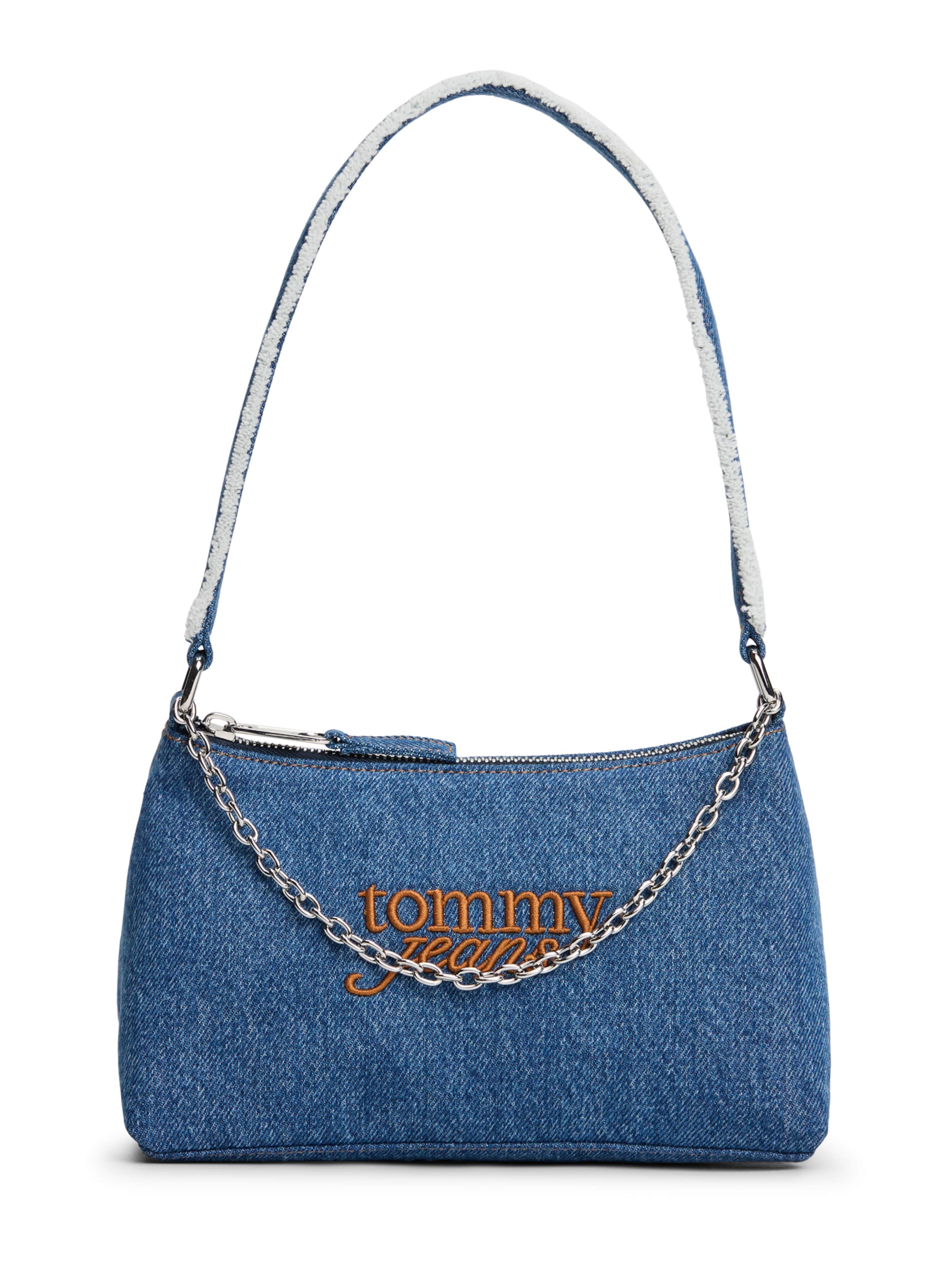 Tommy Jeans Schoudertas in Blauw: voorkant