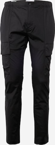 Skinny Pantalon cargo Calvin Klein Jeans en noir : devant