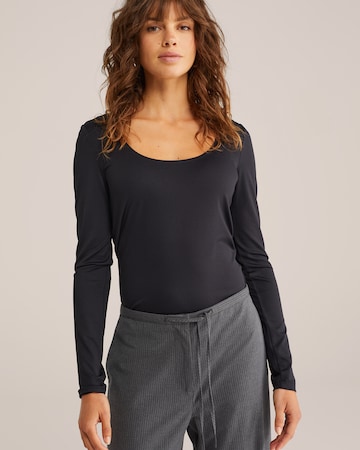 WE Fashion Тениска в черно