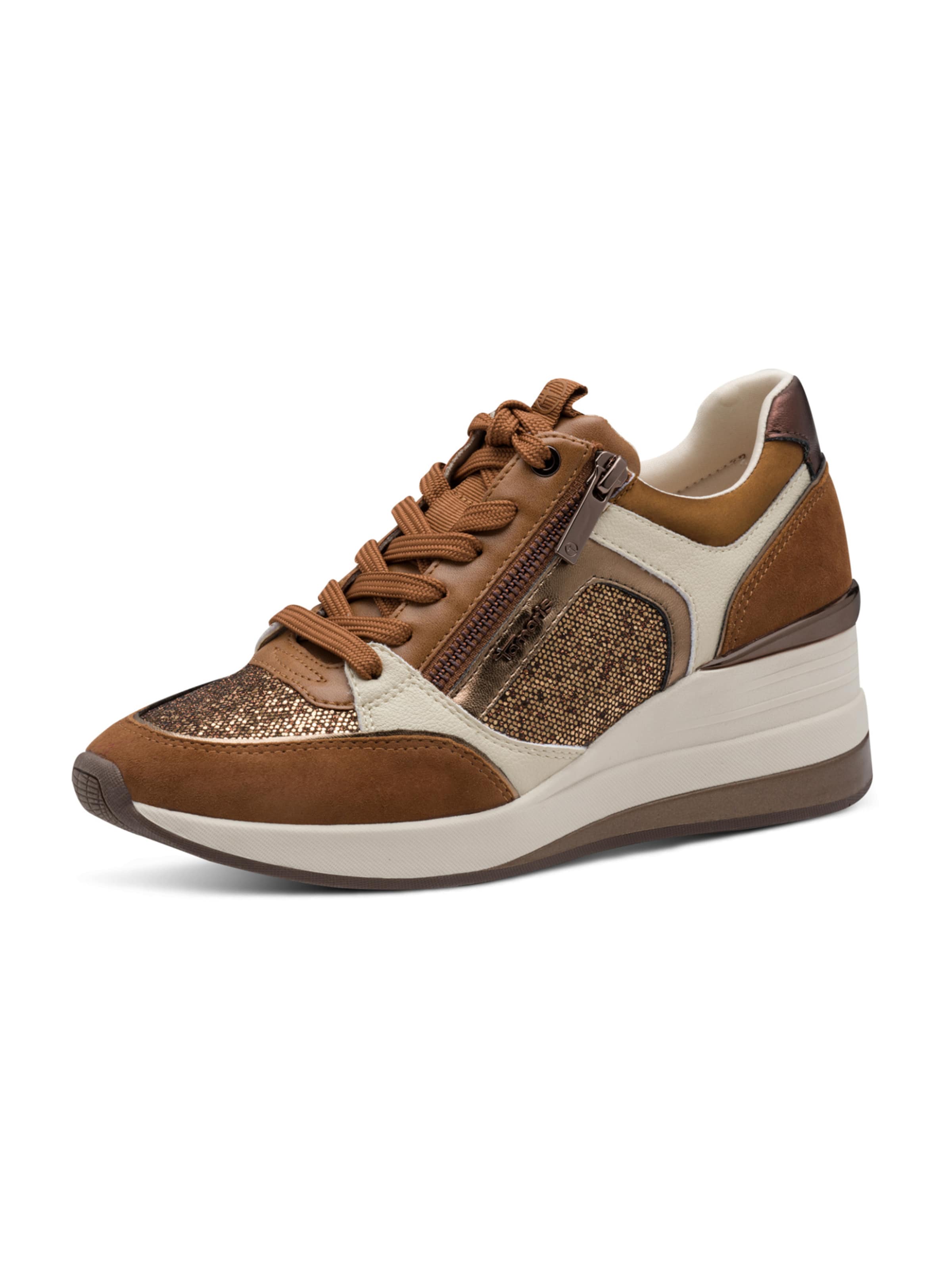 Tamaris Sneakers in Cognac / Bronze / natural white, Item view