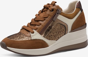 Baskets basses Tamaris en marron : devant