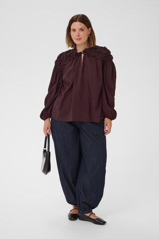 KAFFE CURVE Blouse 'Nicola' in Brown