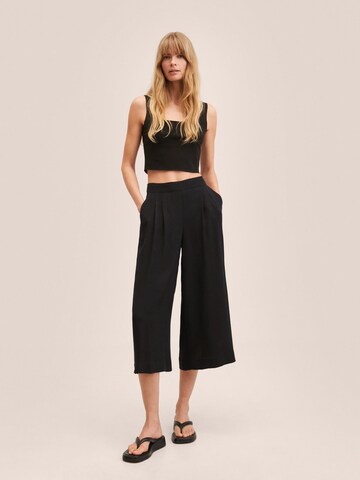 MANGO Wide Leg Hose 'LIFE' in Schwarz