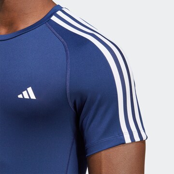 ADIDAS PERFORMANCE Performance shirt 'Techfit 3-Stripes ' in Blue