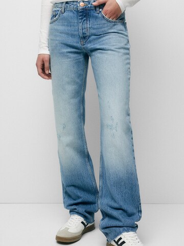 Pull&Bear Wide leg Jeans in Blauw