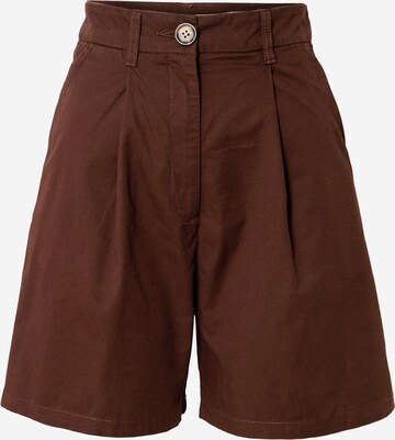Regular Pantalon à pince Monki en marron : devant
