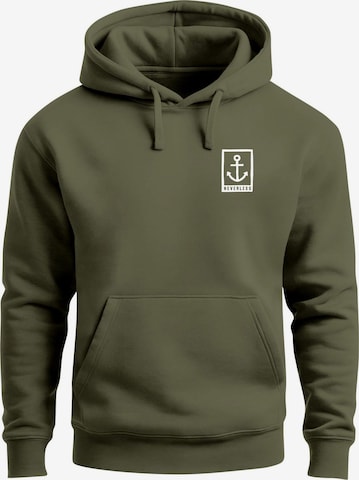 Neverless Sweatshirt 'Anker Badge' in Grün: Vorderseite