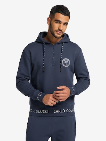 Sweat-shirt 'Carloni' Carlo Colucci en bleu : devant