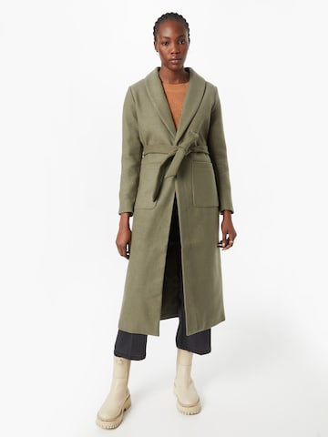 PIECES Between-seasons coat 'ALICA' in Green: front