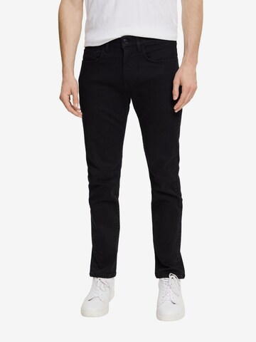 ESPRIT Slimfit Jeans in Zwart: voorkant