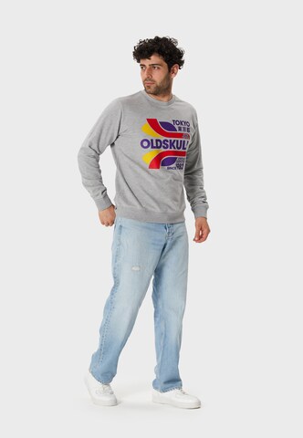 Oldskull Sweatshirt 'Retro Tokyopolis' in Grey