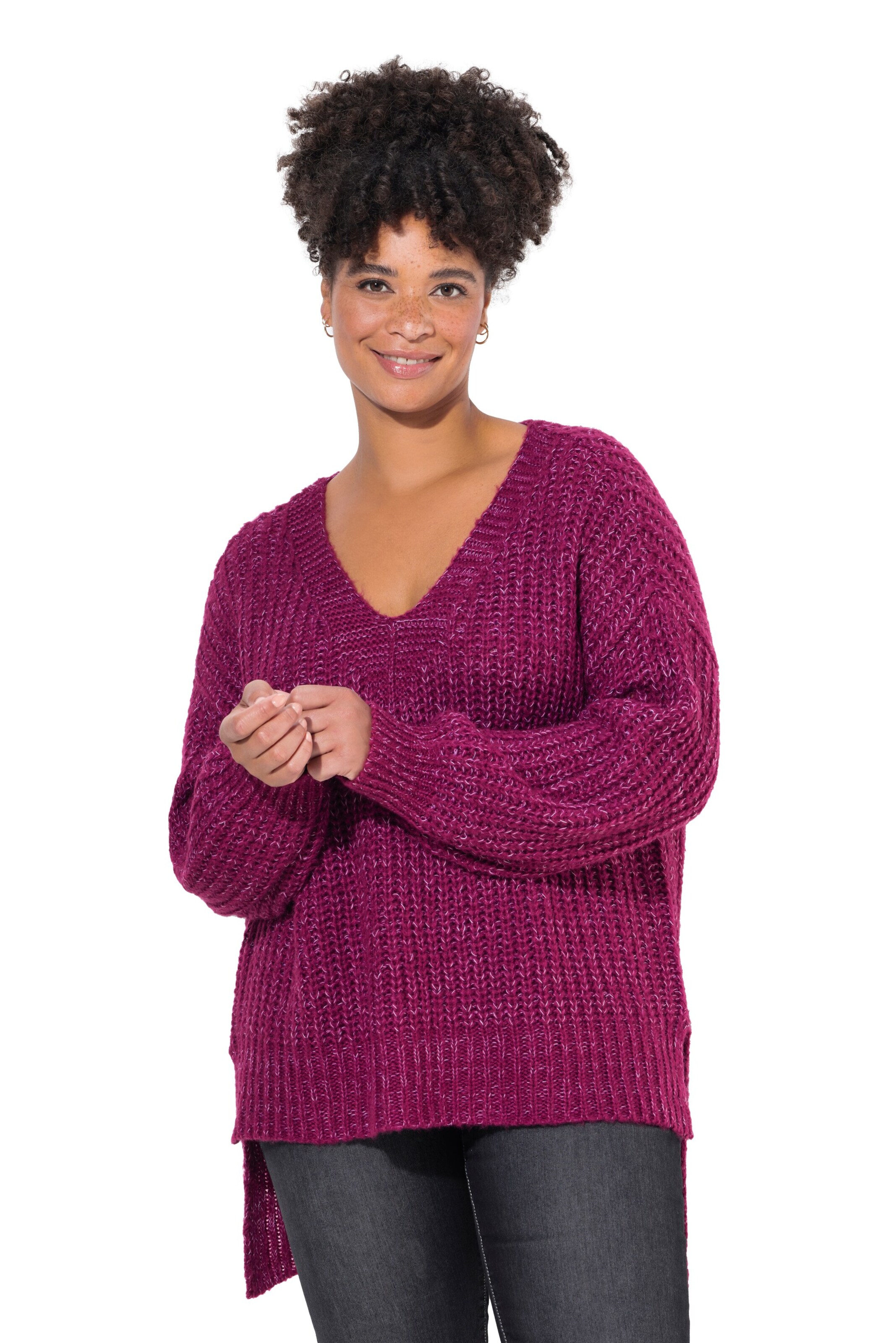 Janet & Joyce Sweater in Purple: front
