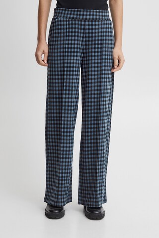 ICHI Wide leg Pants 'KATE' in Blue: front