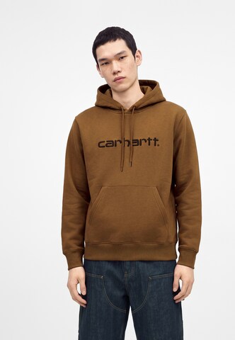 Bluză de molton de la Carhartt WIP pe maro: față