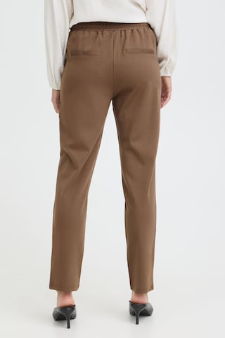 Fransa - Tapered Calças com pregas 'FRZastretch' em castanho
