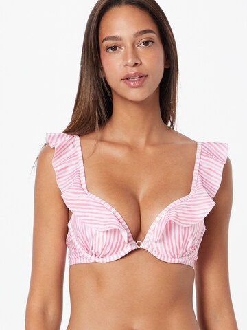 Hunkemöller Push-up Góra bikini 'Julia' w kolorze różowy: przód