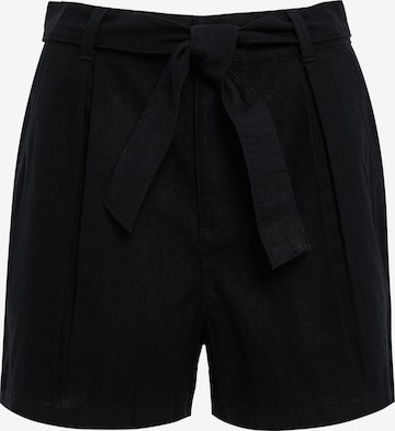 Threadbare Regular Plissert bukse 'Laurence' i svart: forside