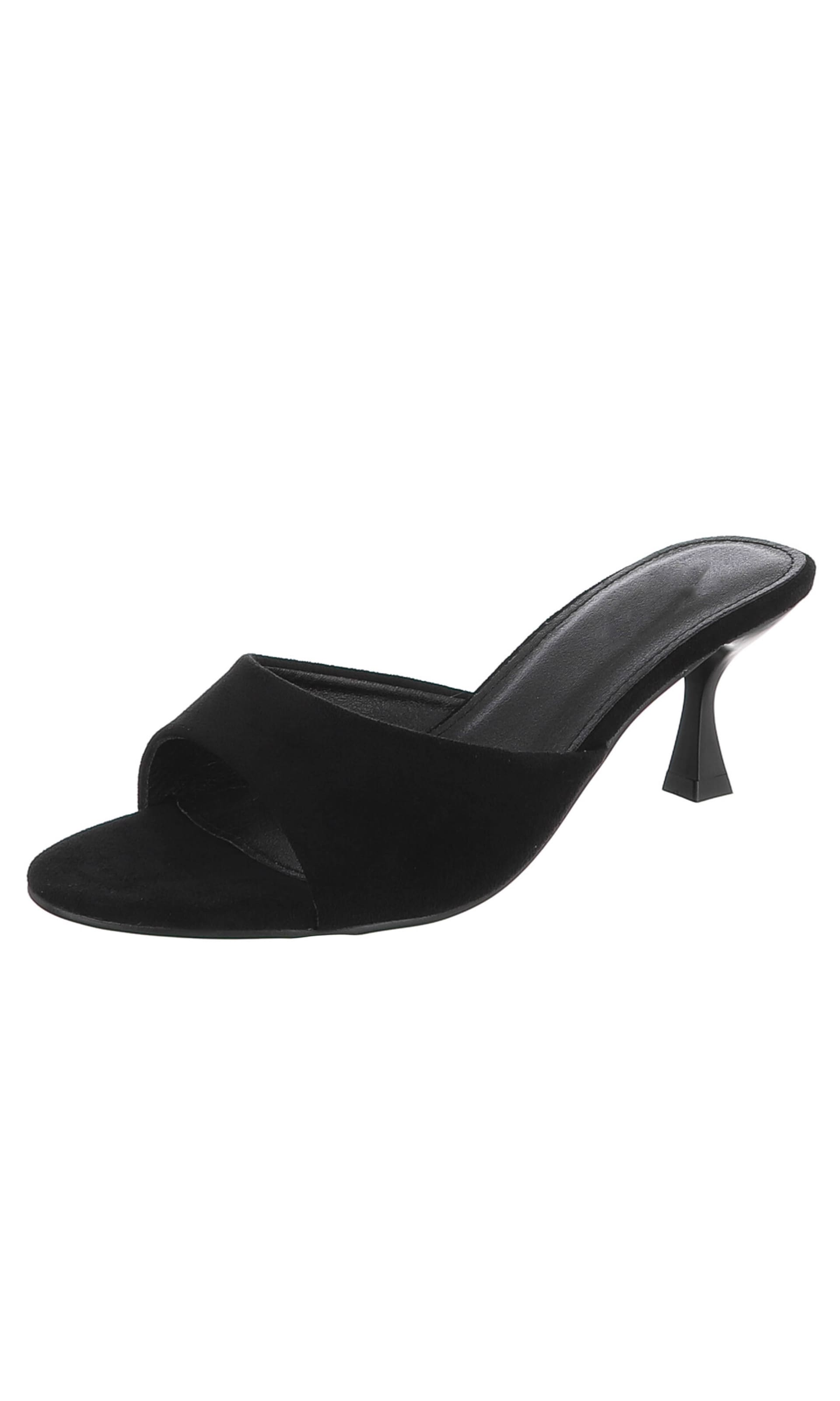 Ital-Design Pantolette in Schwarz: Vorderseite