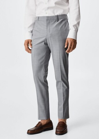 MANGO MAN Pleated Pants 'Paulo' in Grey: front