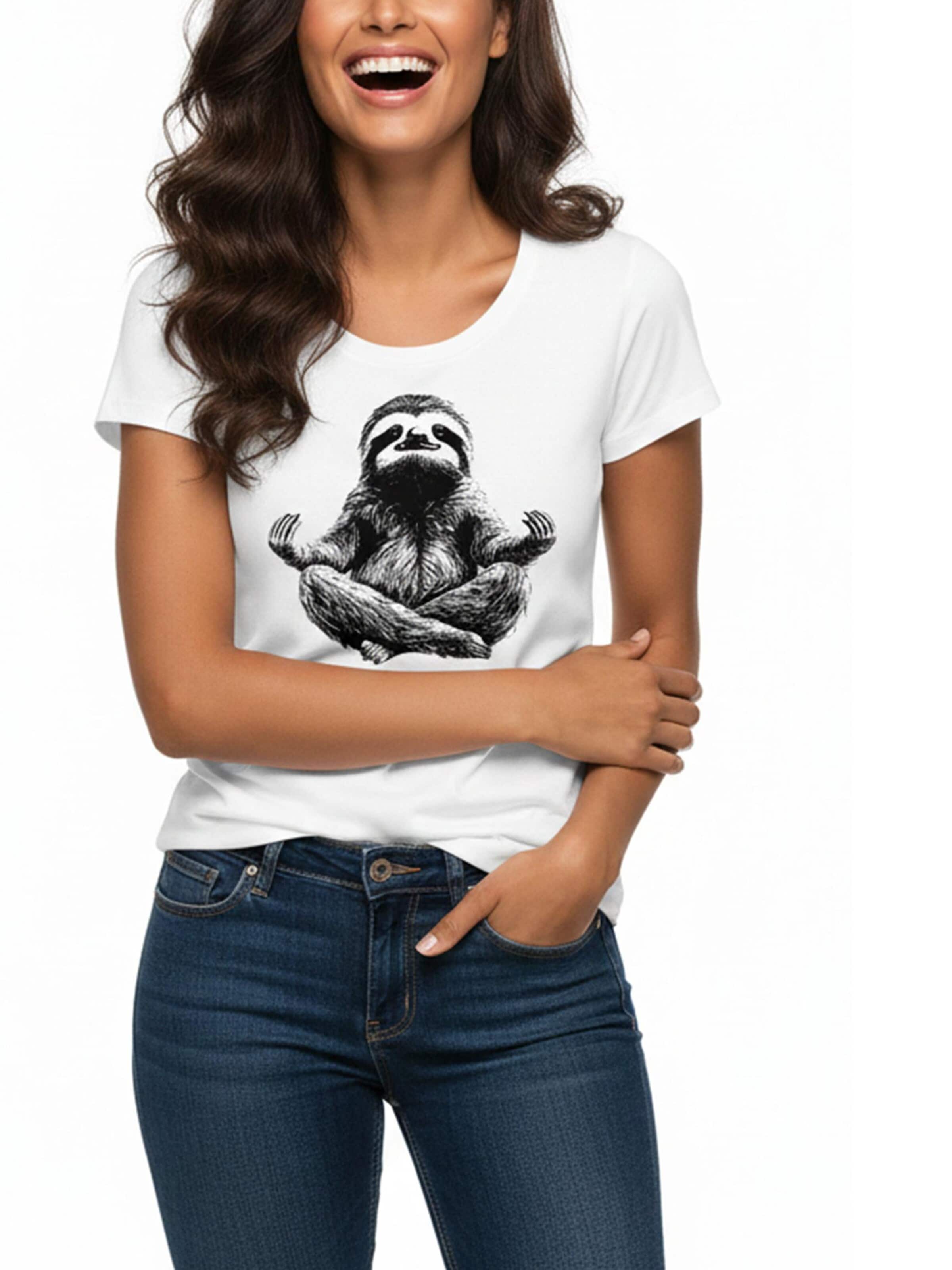 MAKAYA Shirt 'Meditation - Sloth -' in White