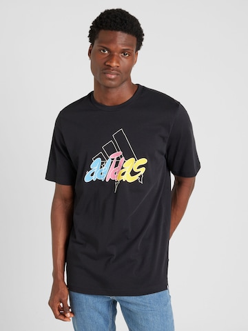 ADIDAS SPORTSWEAR Λειτουργικό μπλουζάκι 'ILLUST' σε μαύρο: μπροστά