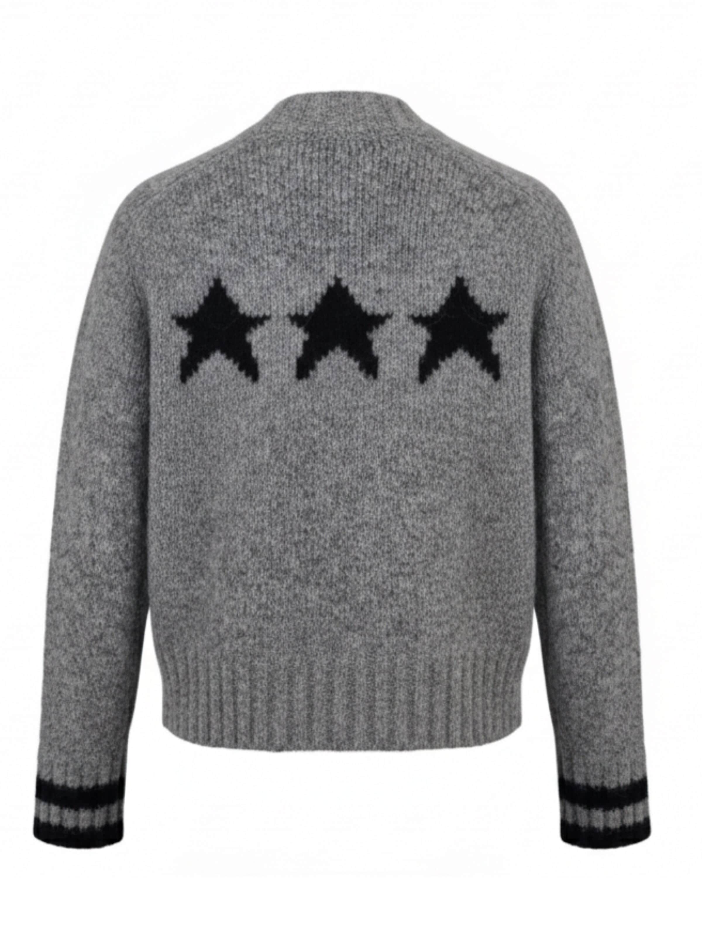 LIKS. Munich - Cárdigan 'Strickjacke mit Reißverschluss und Sternmotiv  - AlisaC' en gris