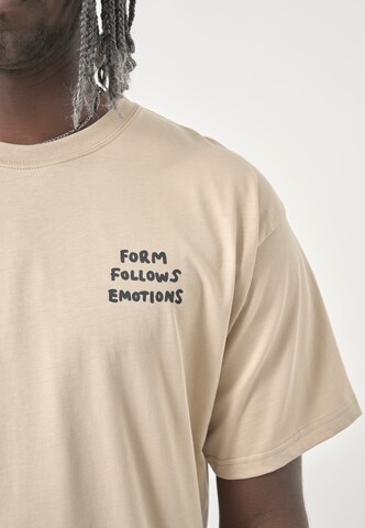 Cleptomanicx T-Shirt 'Classic Tee Form Follows' in Beige