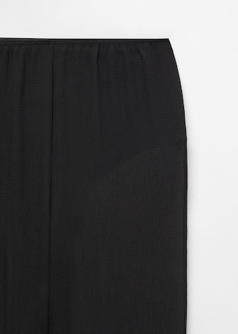 MANGO Široke hlačnice Hlače 'Vincent' | črna barva