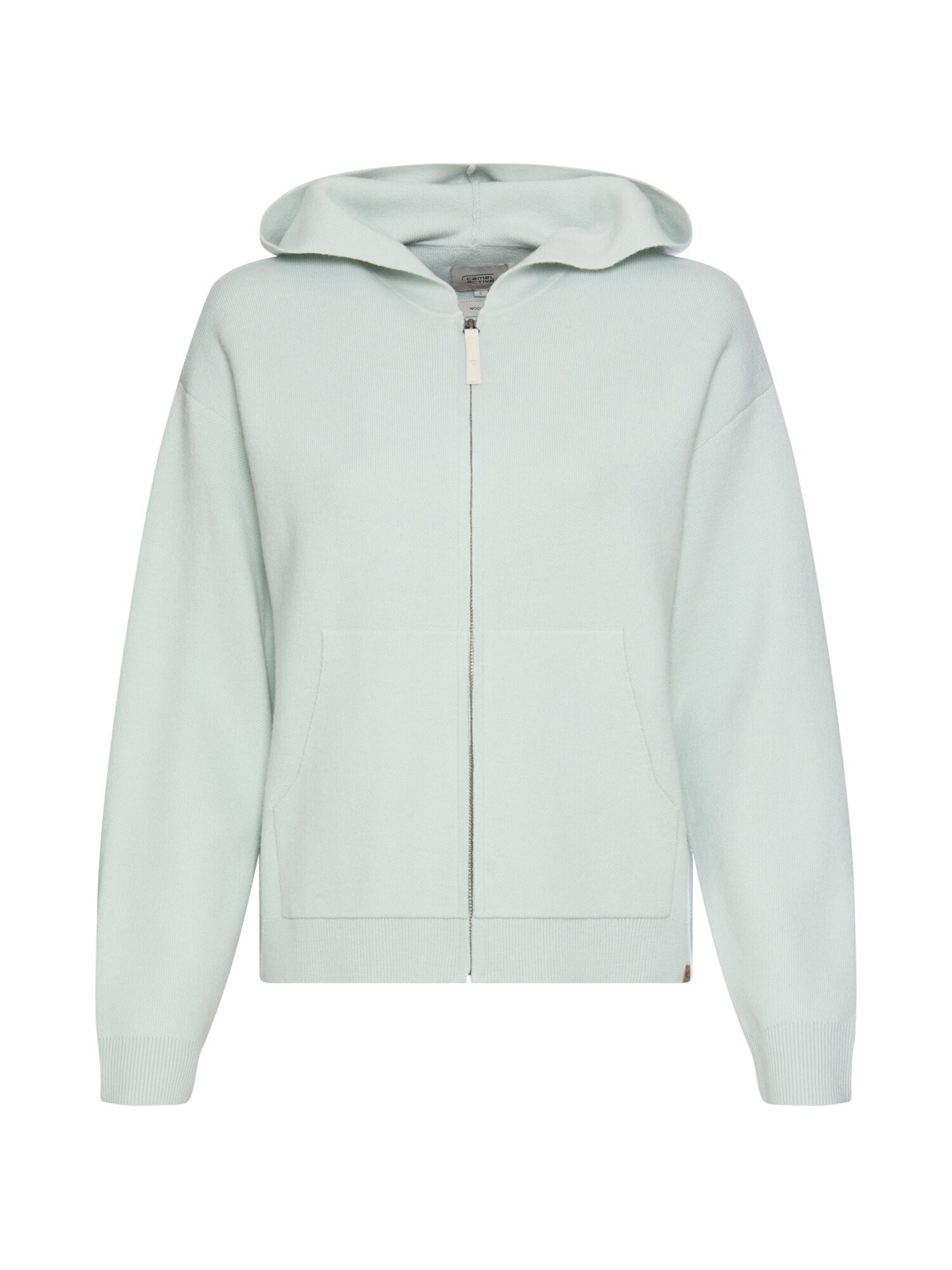 CAMEL ACTIVE Strickjacke mit Kapuze in Grün: Vorderseite