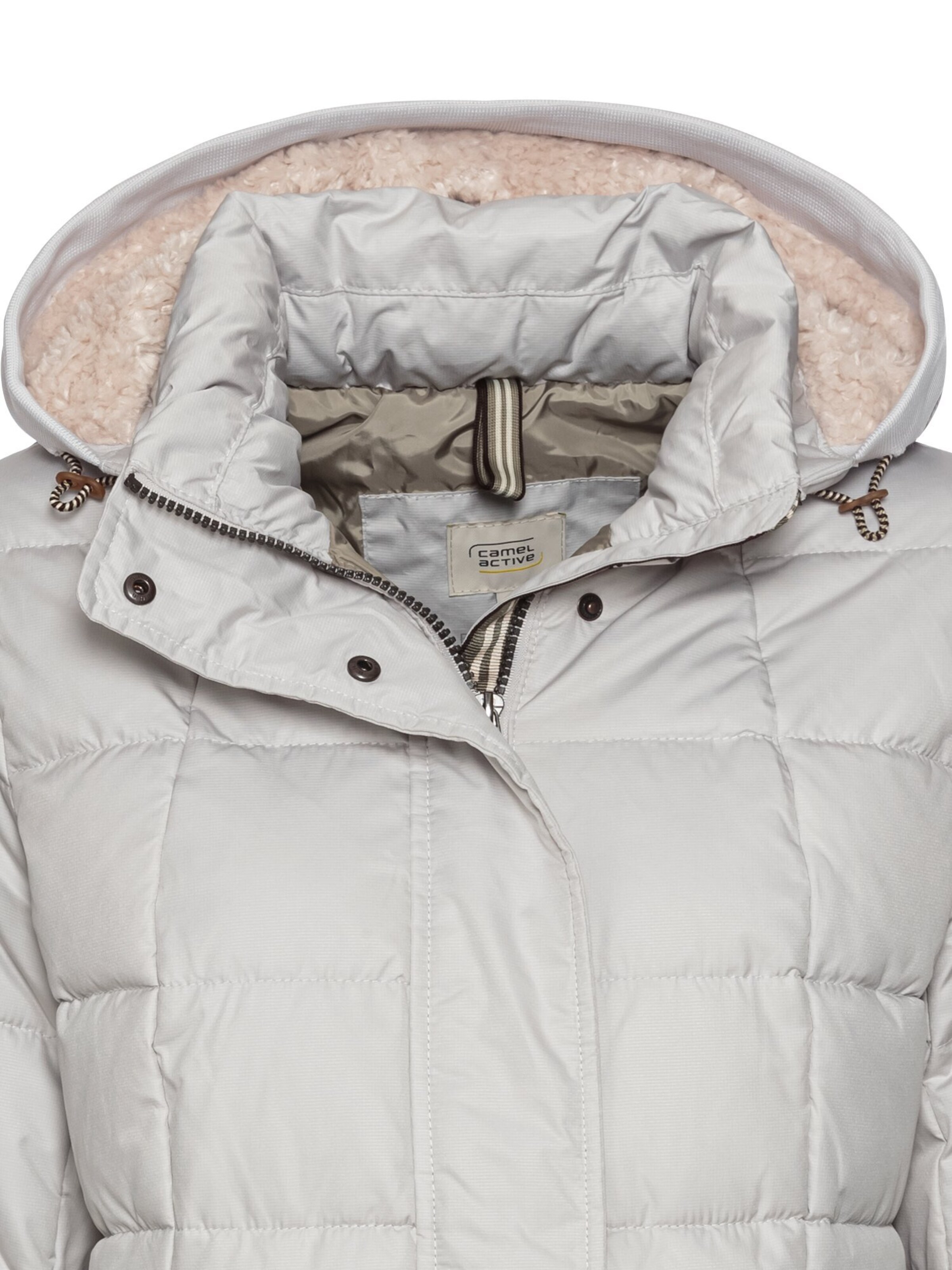CAMEL ACTIVE Gesteppte Jacke mit abnehmbarer Kapuze in Grau