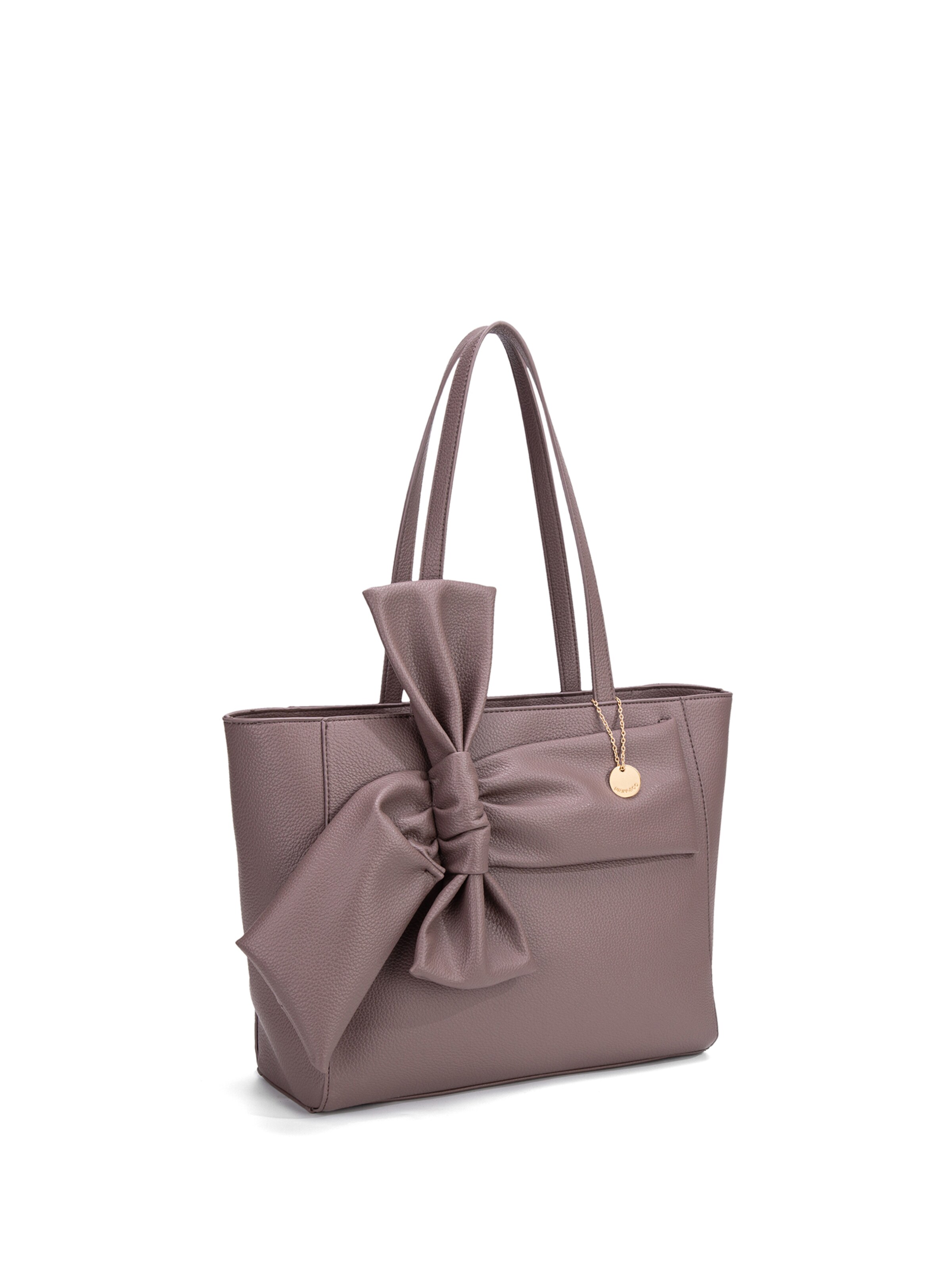 Borsa a spalla 'Borsa a Spalla Donna Velvetine Elite - Pelle Vegana PU con Fiocco' di Diana&Co. in grigio